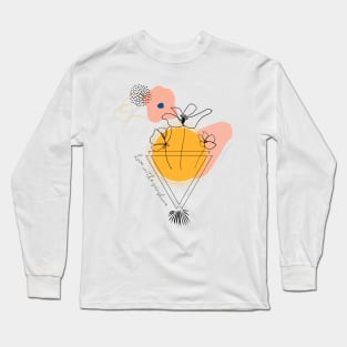 Abstract Geometric Line Art Long Sleeve T-Shirt